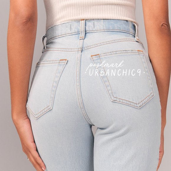 NWT ABERCROMBIE 90s Straight Jean Light Ripped size 30 - Picture 5 of 14